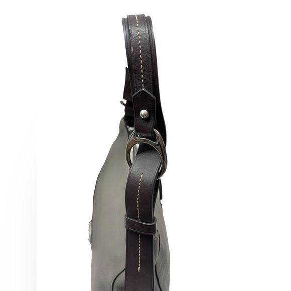 Dooney & Bourke Grey Pebble Grain Leather Hobo Shoulder Bag - Picture 5 of 11